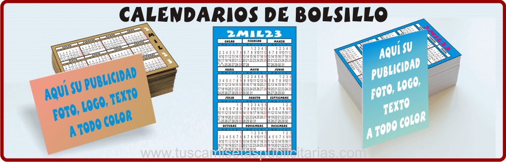 [m]Calendario Bolsillo Personalizado Publicitario Publicidad Barato Comprar,
