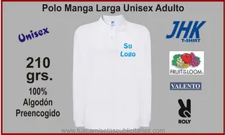 Polo Publicidad Unisex Blanco M/Larga