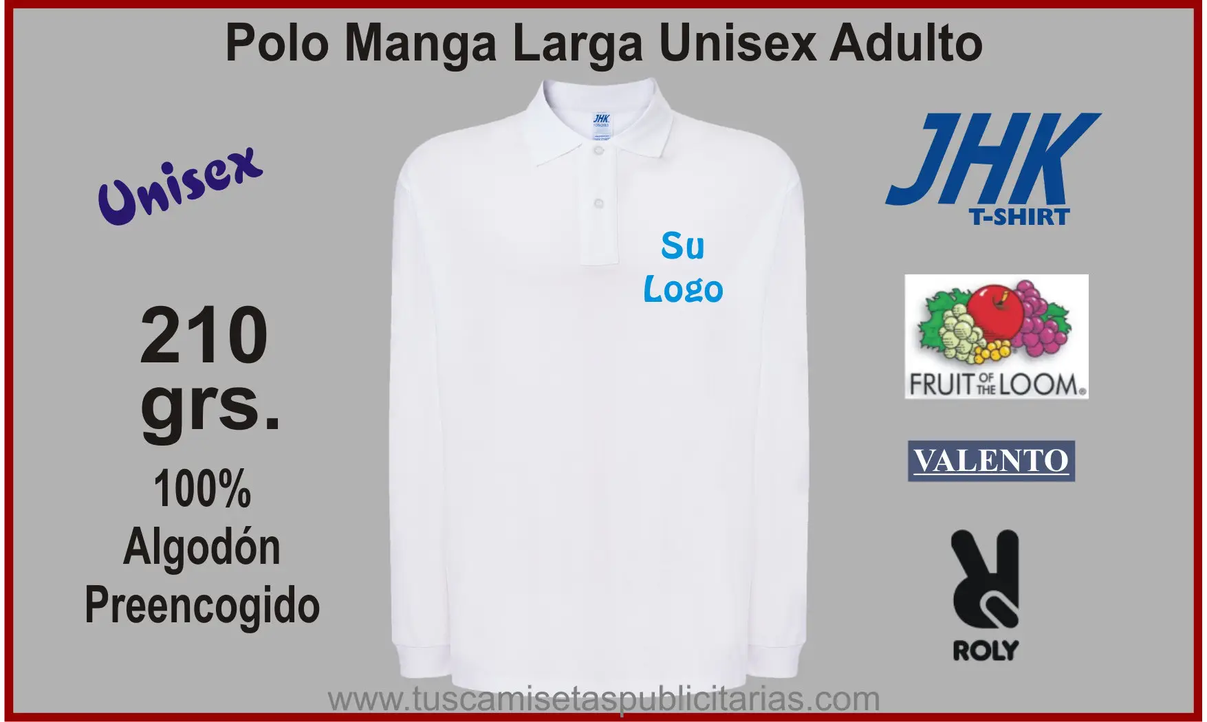 Polo Publicidad Unisex Blanco M/Larga