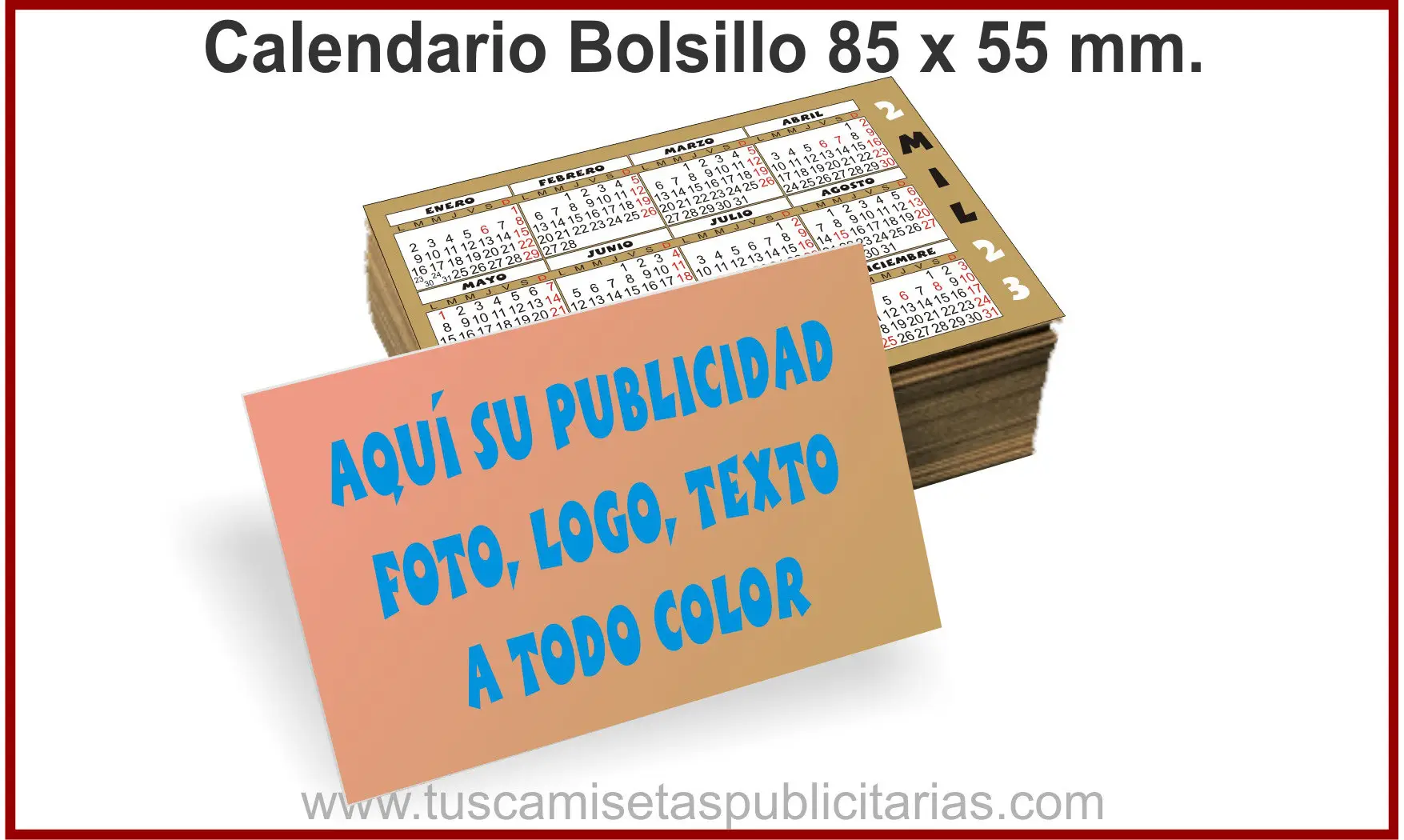 Calendario Bolsillo Personalizado