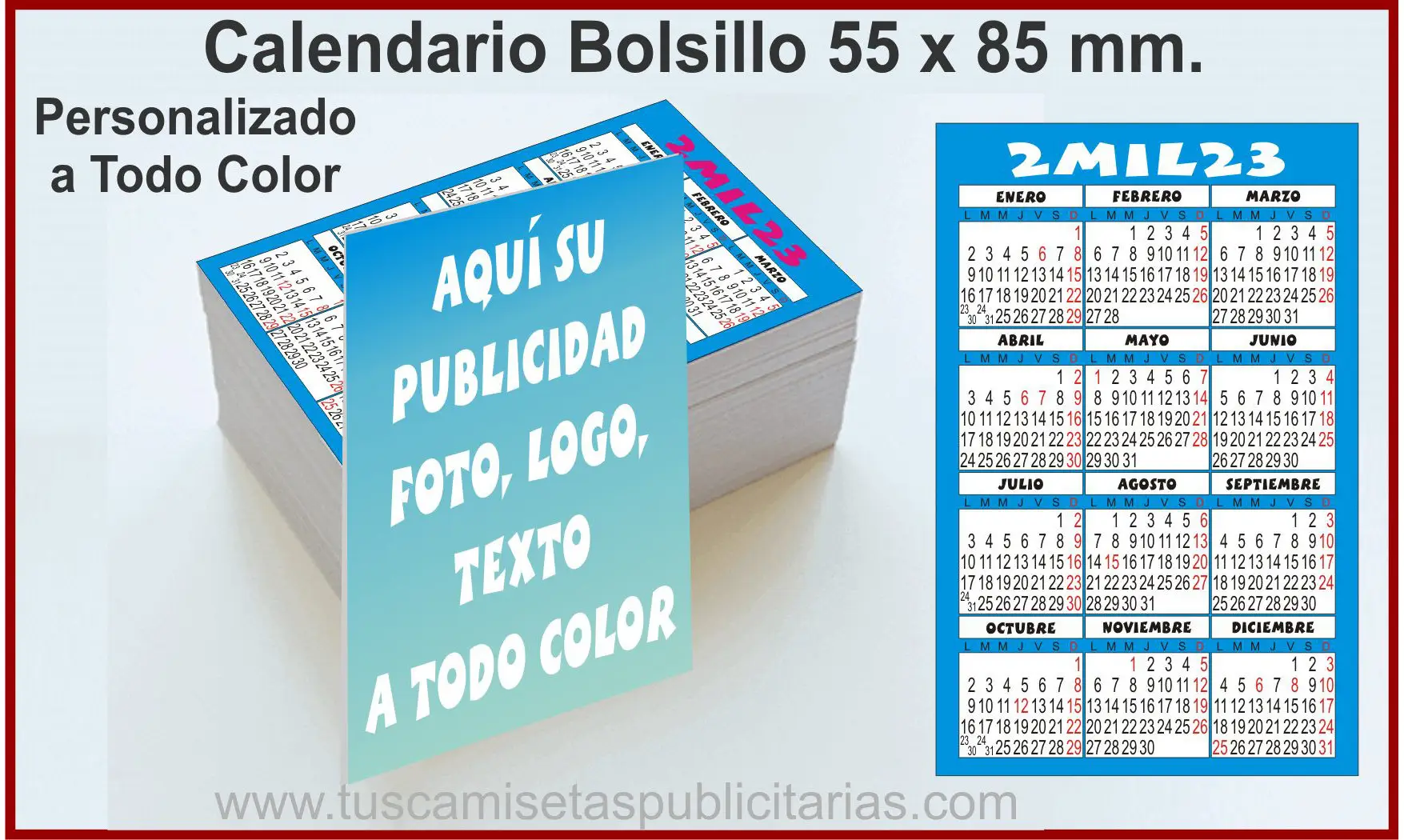 Calendario Bolsillo Personalizado