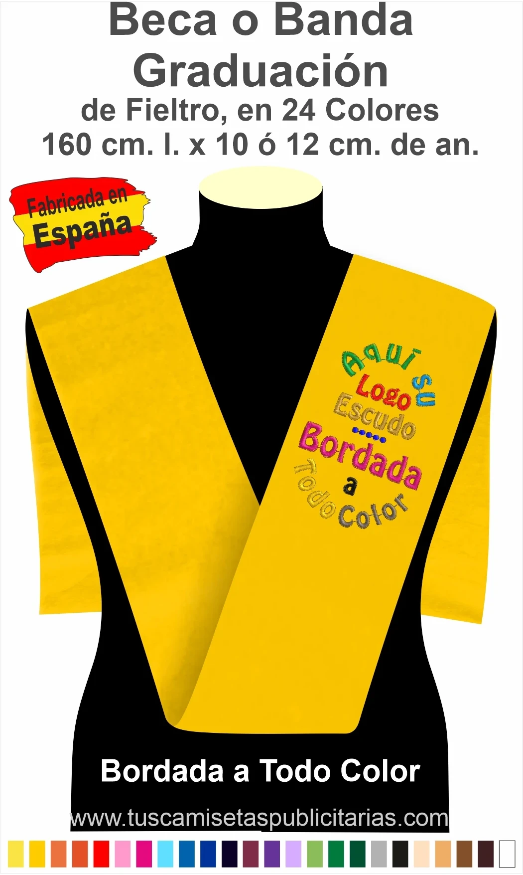 Beca Graduación Personalizada Bordada