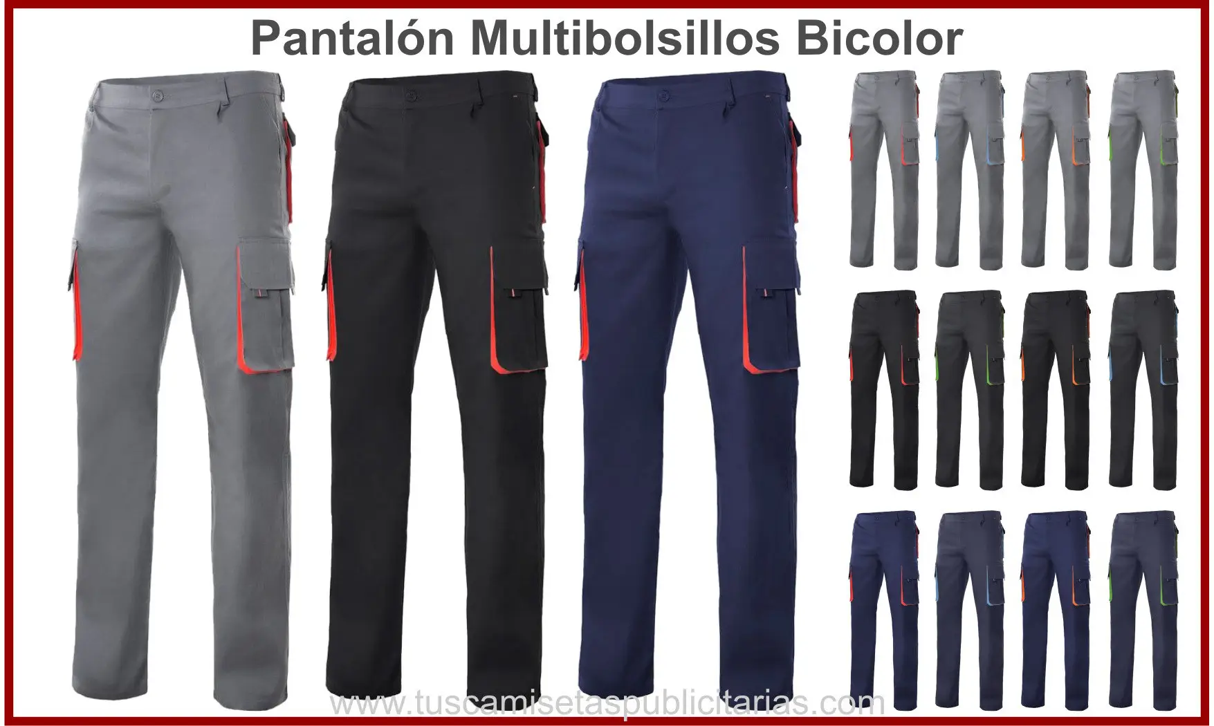 Pantalón Multibolsillos Contraste