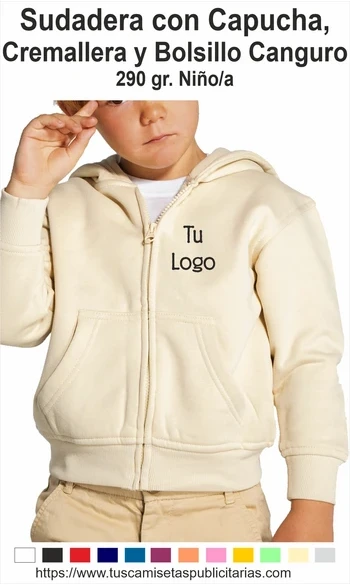Sudadera Capucha Cremallera Publicitaria