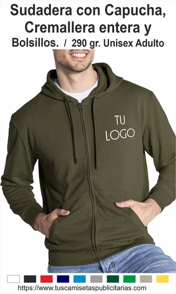 Sudadera Capucha Cremallera Unisex