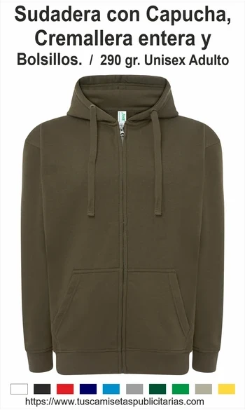 Sudadera Capucha Cremallera Unisex