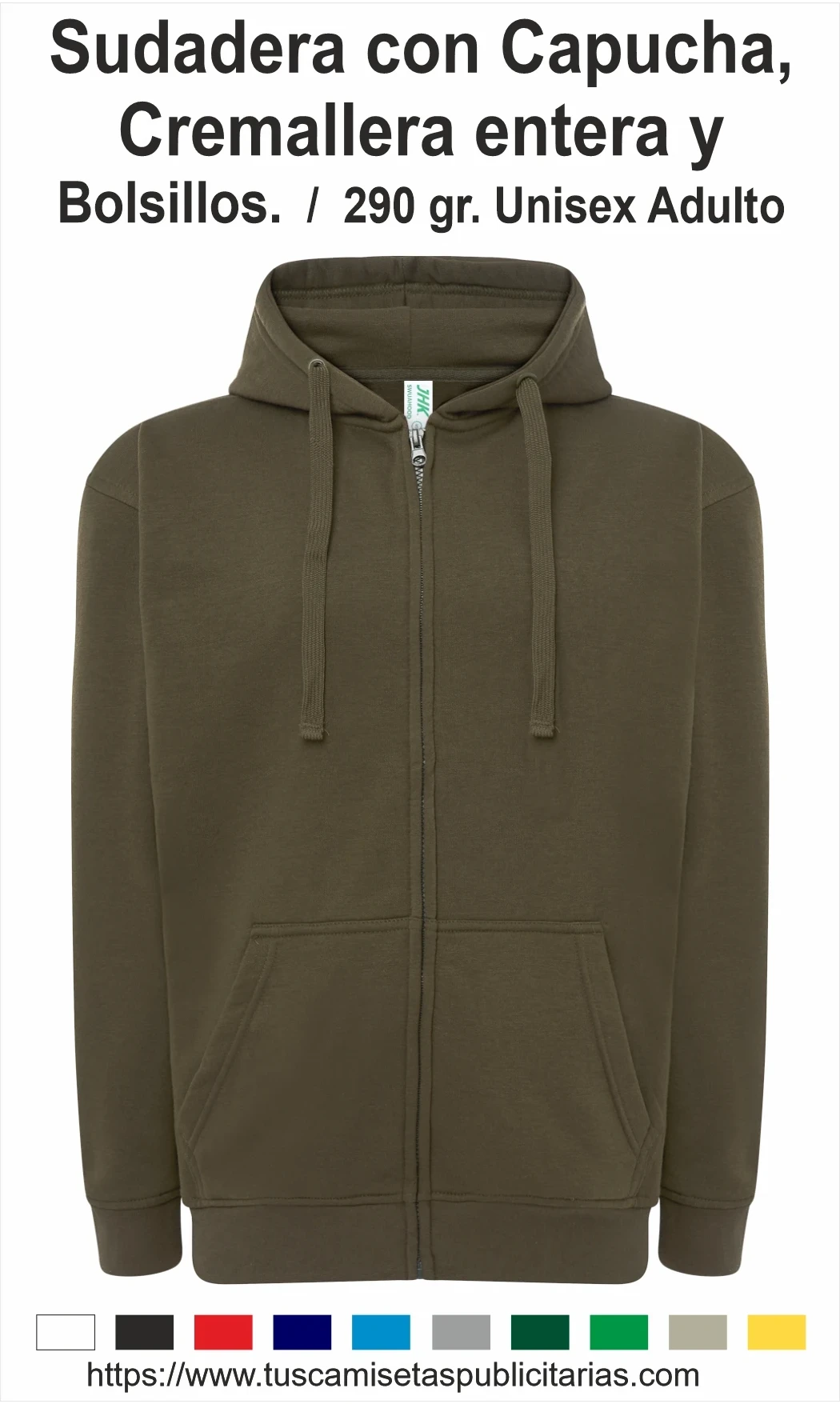 Sudadera Capucha Cremallera Unisex