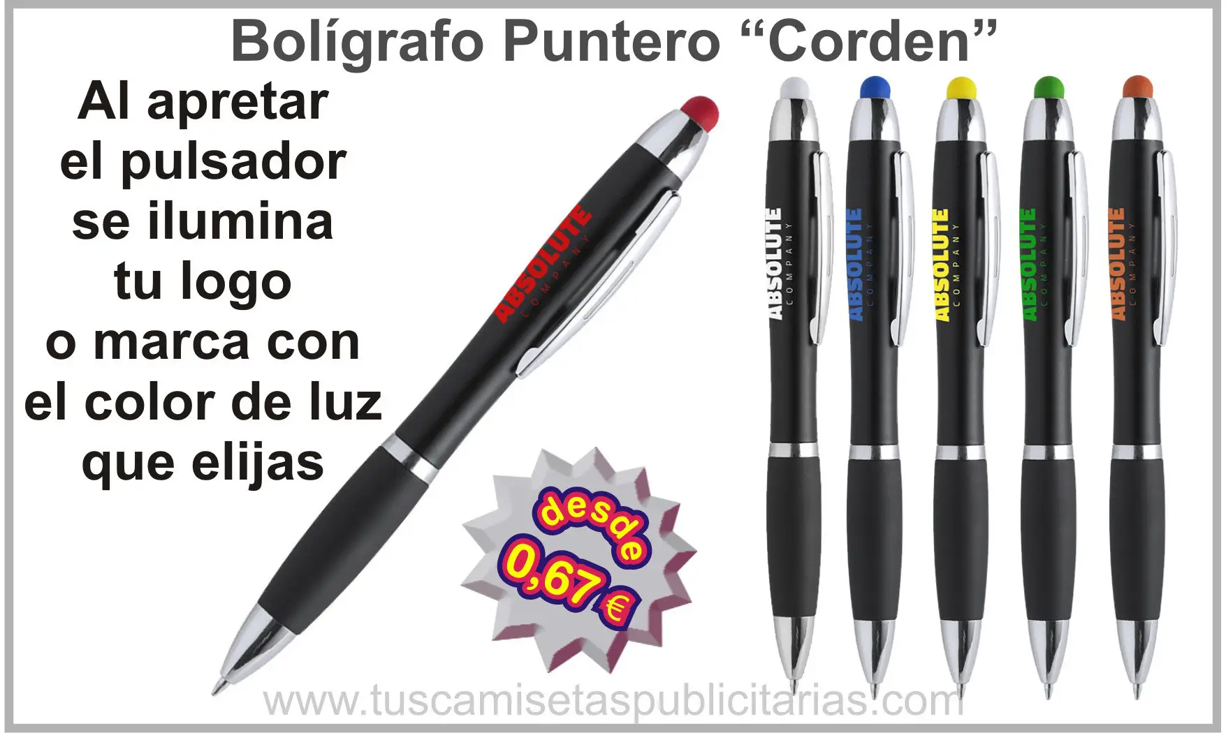 Bolígrafo Puntero Logo con Luz