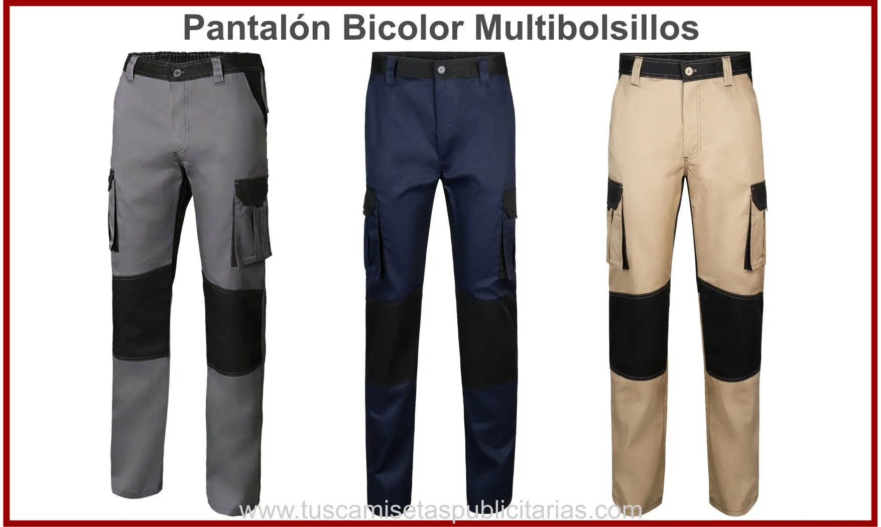 Pantalón Multibolsillos Bicolor.