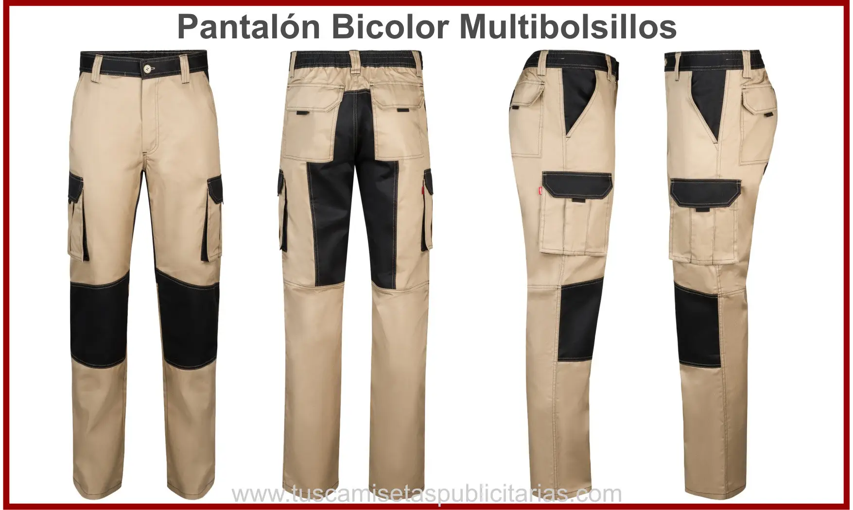 Pantalón Multibolsillos Bicolor.