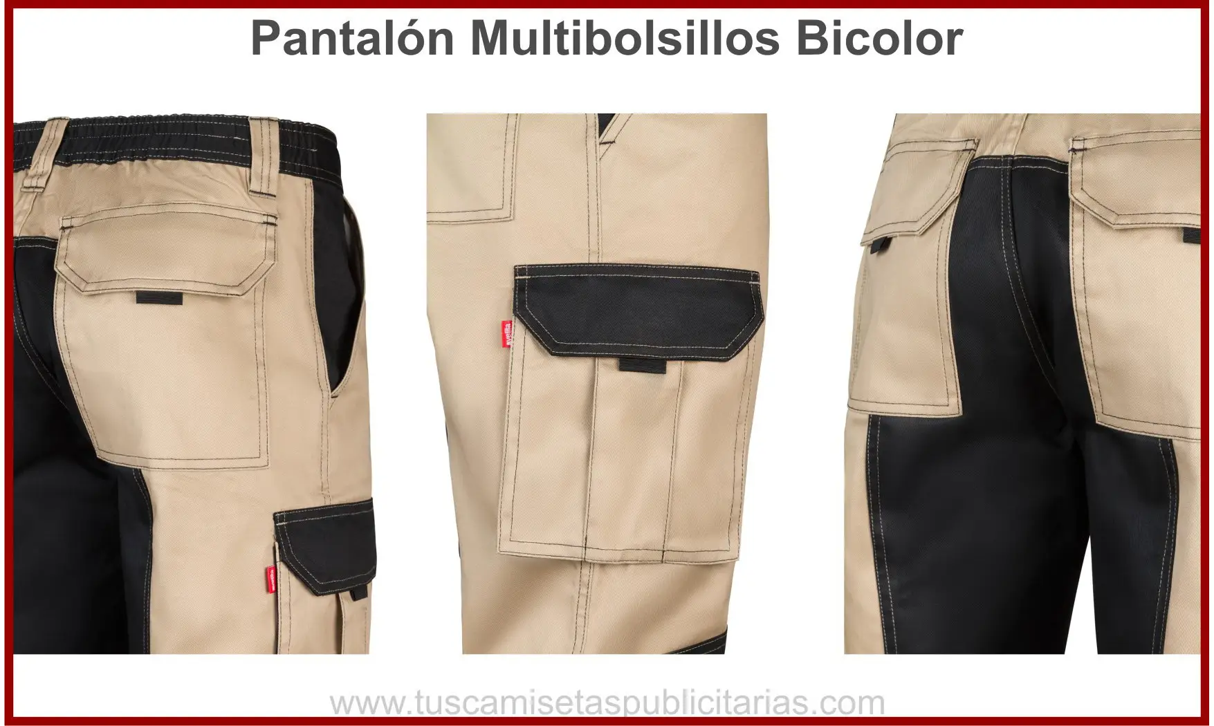 Pantalón Multibolsillos Bicolor.