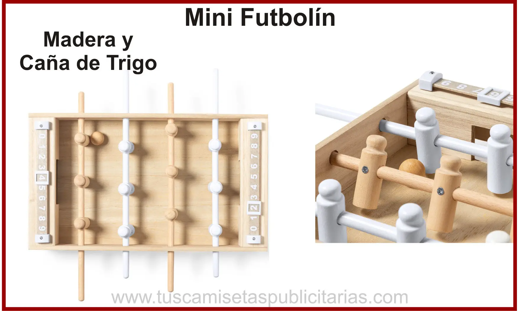 Mini Futbolín Madera y Caña Trigo