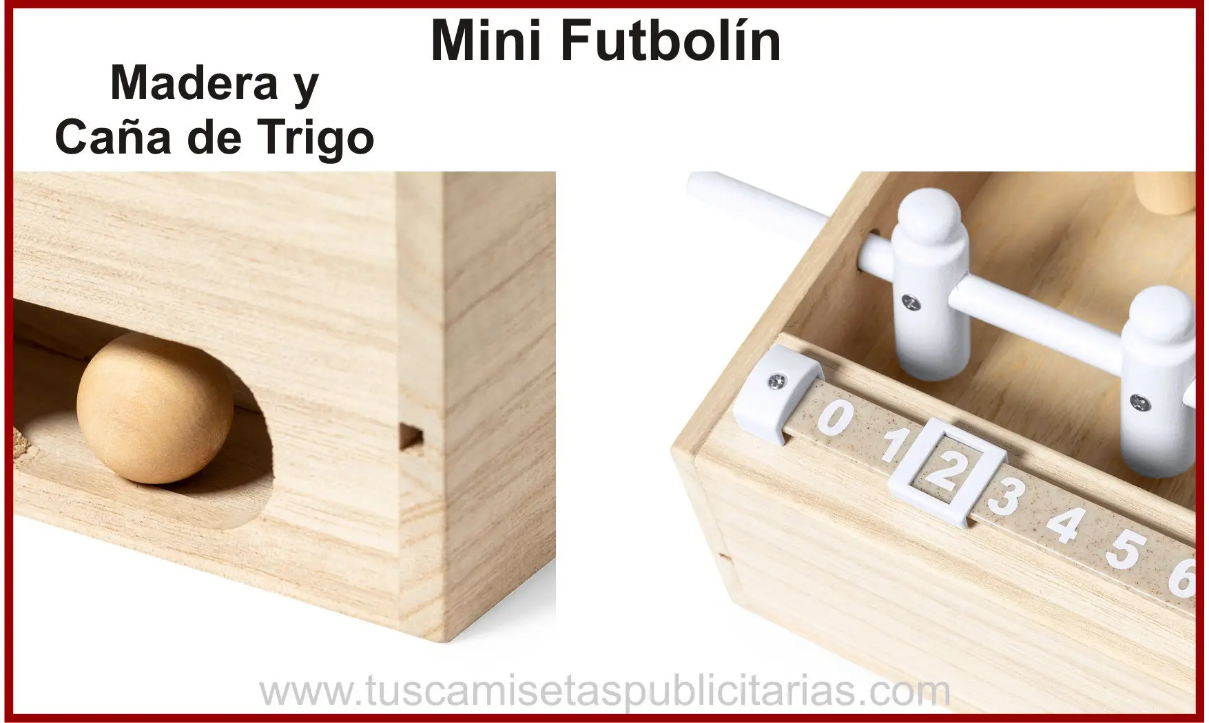Mini Futbolín Madera y Caña Trigo