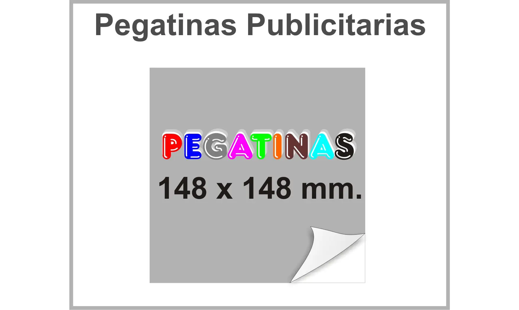 Pegatinas 148 x 148 mm.