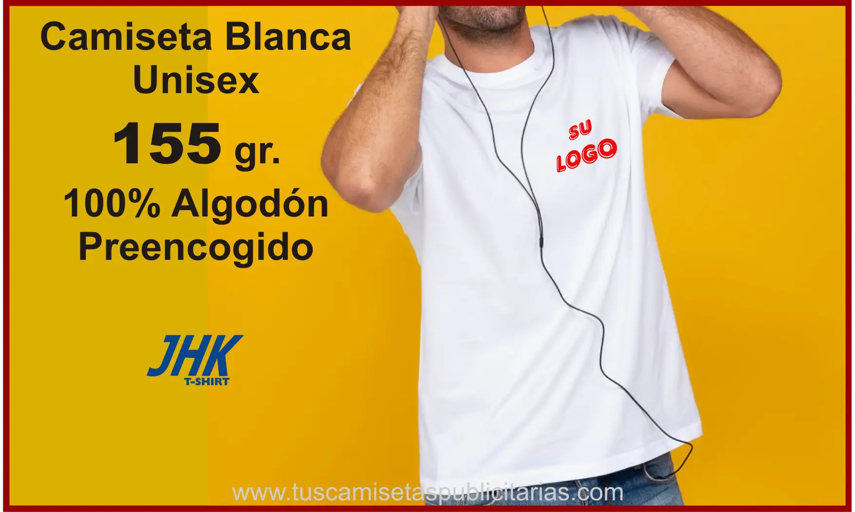 Camiseta Personalizada 155 gr. Blanca