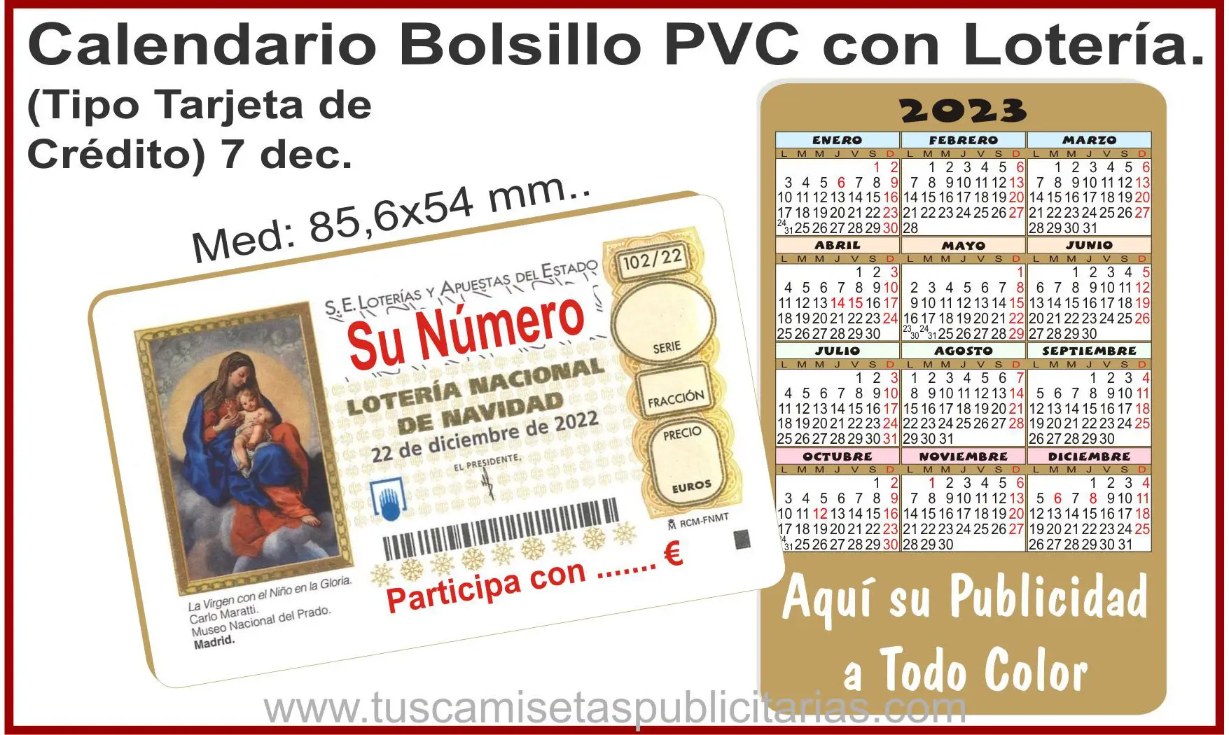 Calendarios Lotería Tarjeta