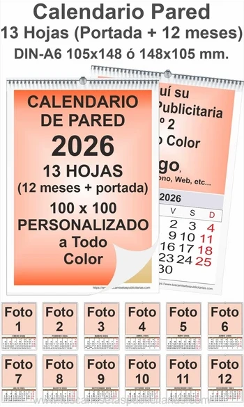 Calendario Personalizado Pared
