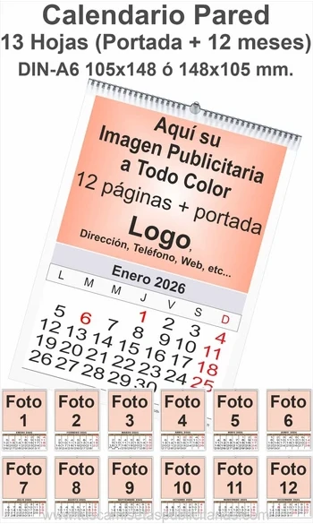 Calendario Personalizado Pared