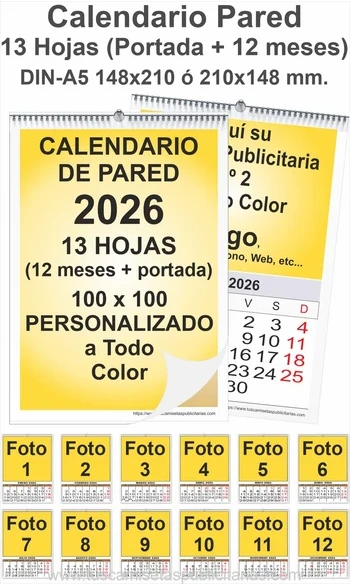 Calendario Publicitario Pared