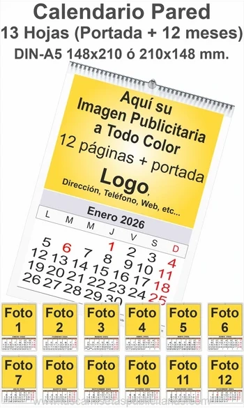 Calendario Publicitario Pared