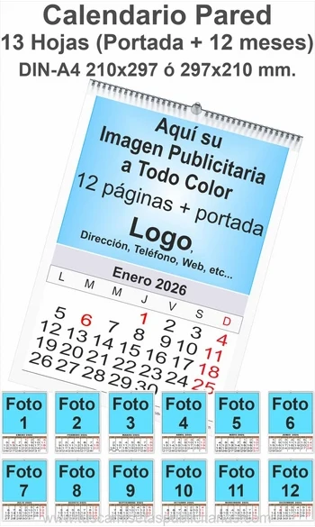 Calendario Publicidad Pared