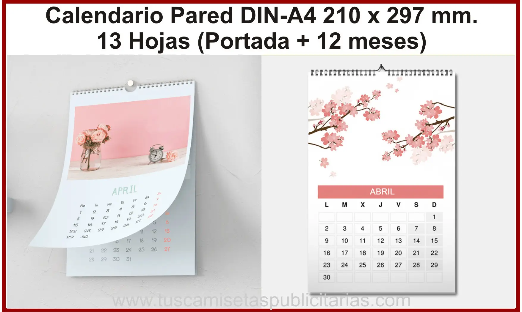 Calendario Publicidad Pared