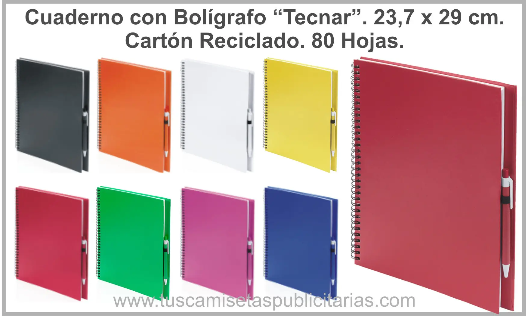 Cuaderno Cartón Reciclado 23 x 29 cm.