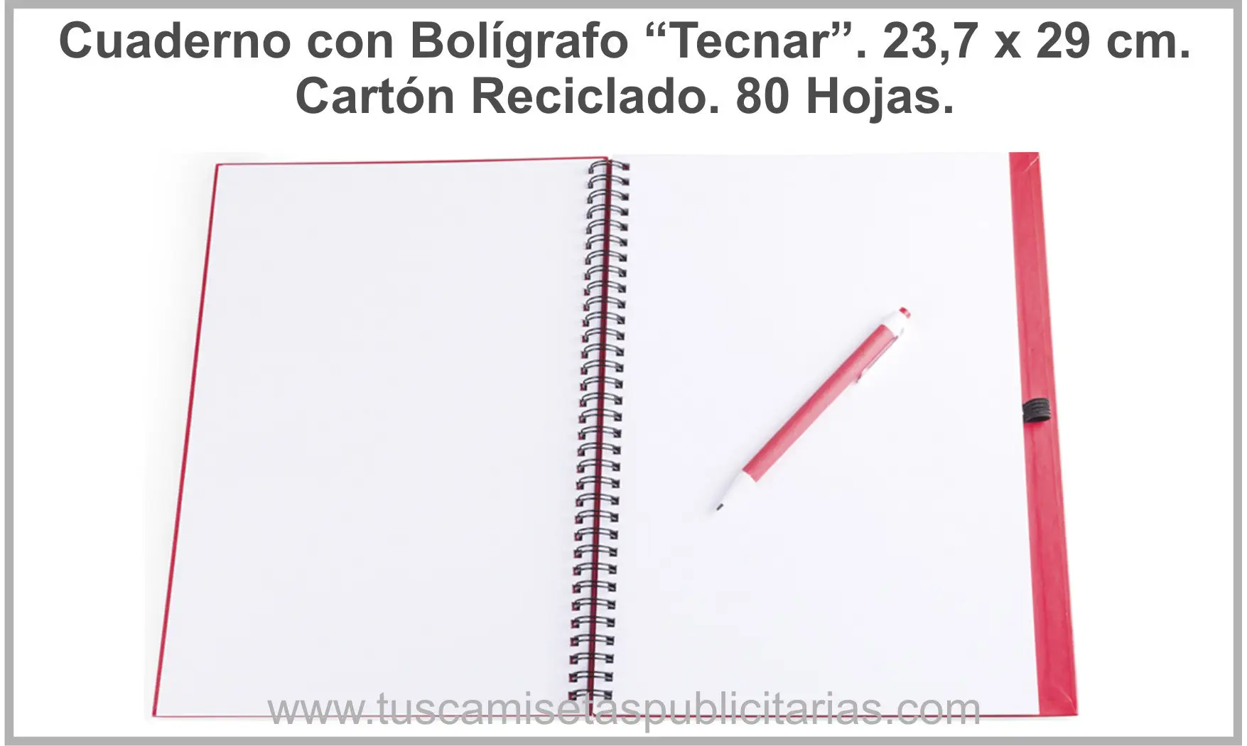 Cuaderno Cartón Reciclado 23 x 29 cm.