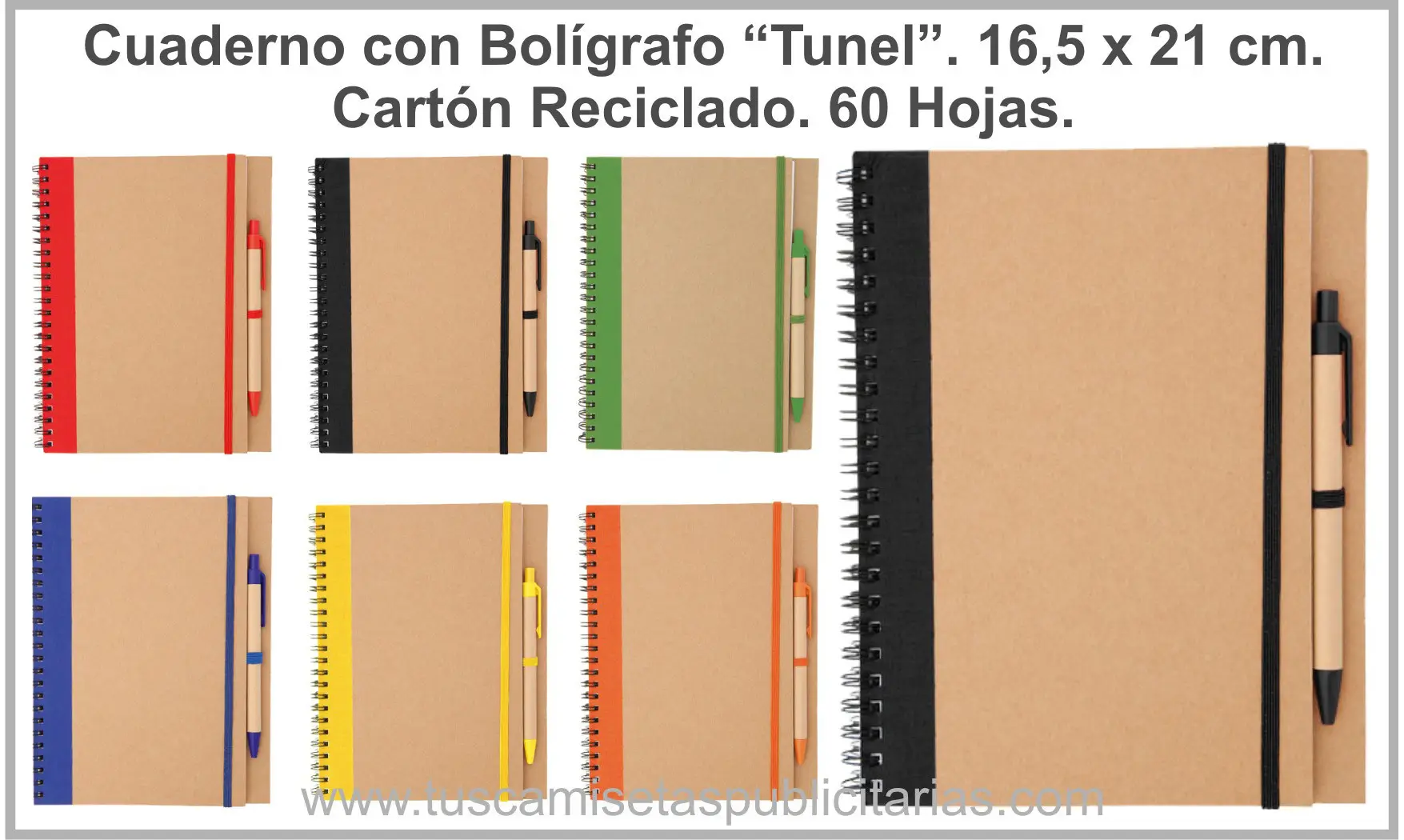 Cuaderno Cartón Reciclado 16 x 21 cm.