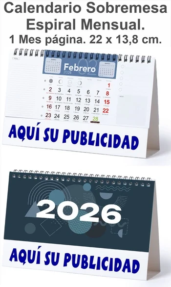 Calendario Sobremesa Mensual Publicidad
