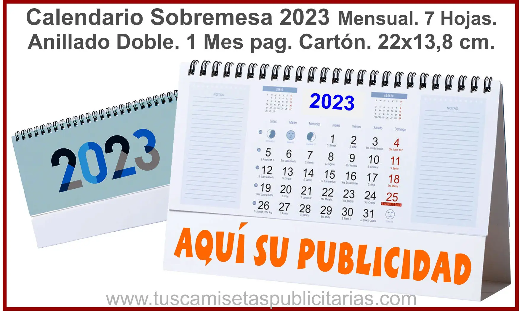 Calendario Sobremesa Mensual