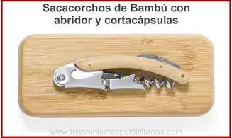 Sacacorchos de Bambú Personalizado
