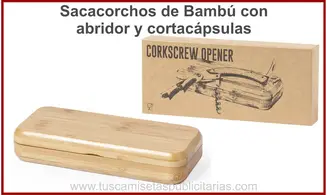 Sacacorchos de Bambú Personalizado