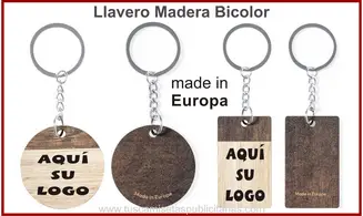 Llavero Madera Bicolor Personalizado