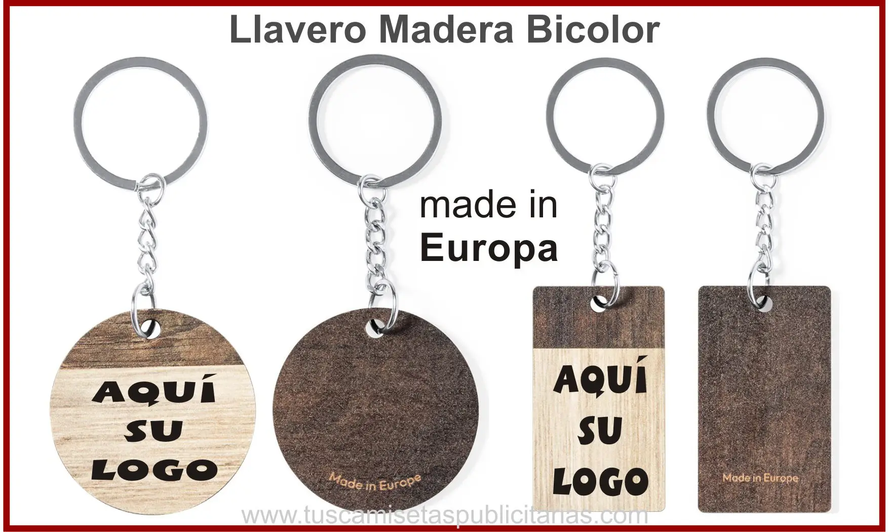 Llavero Madera Bicolor Personalizado