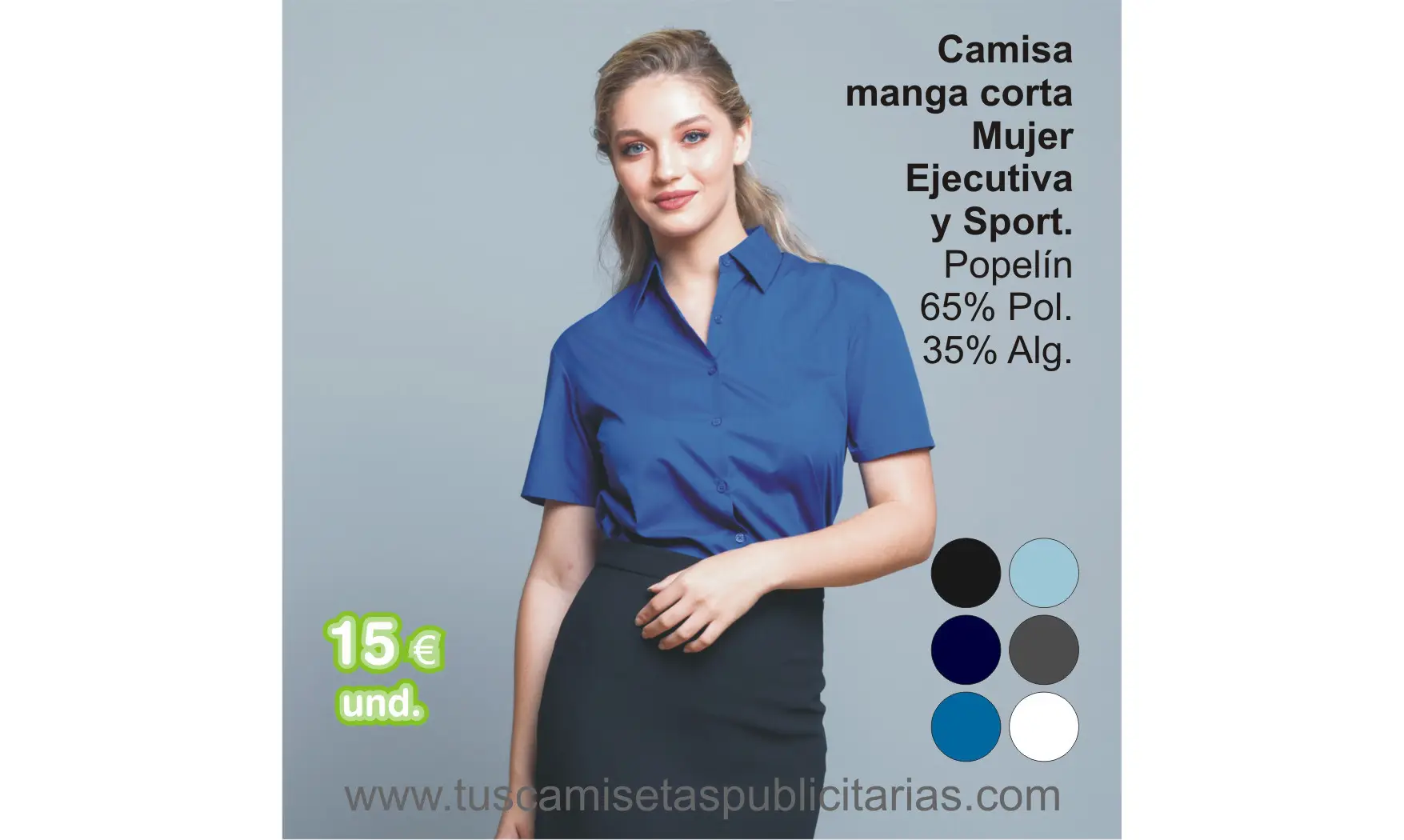 Camisa Mujer m/c Popelín