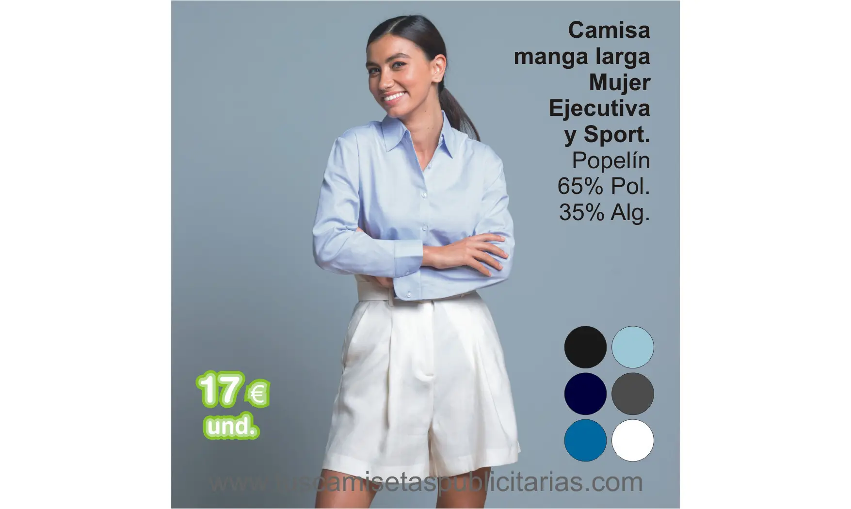 Camisa Mujer m/larga Popelín