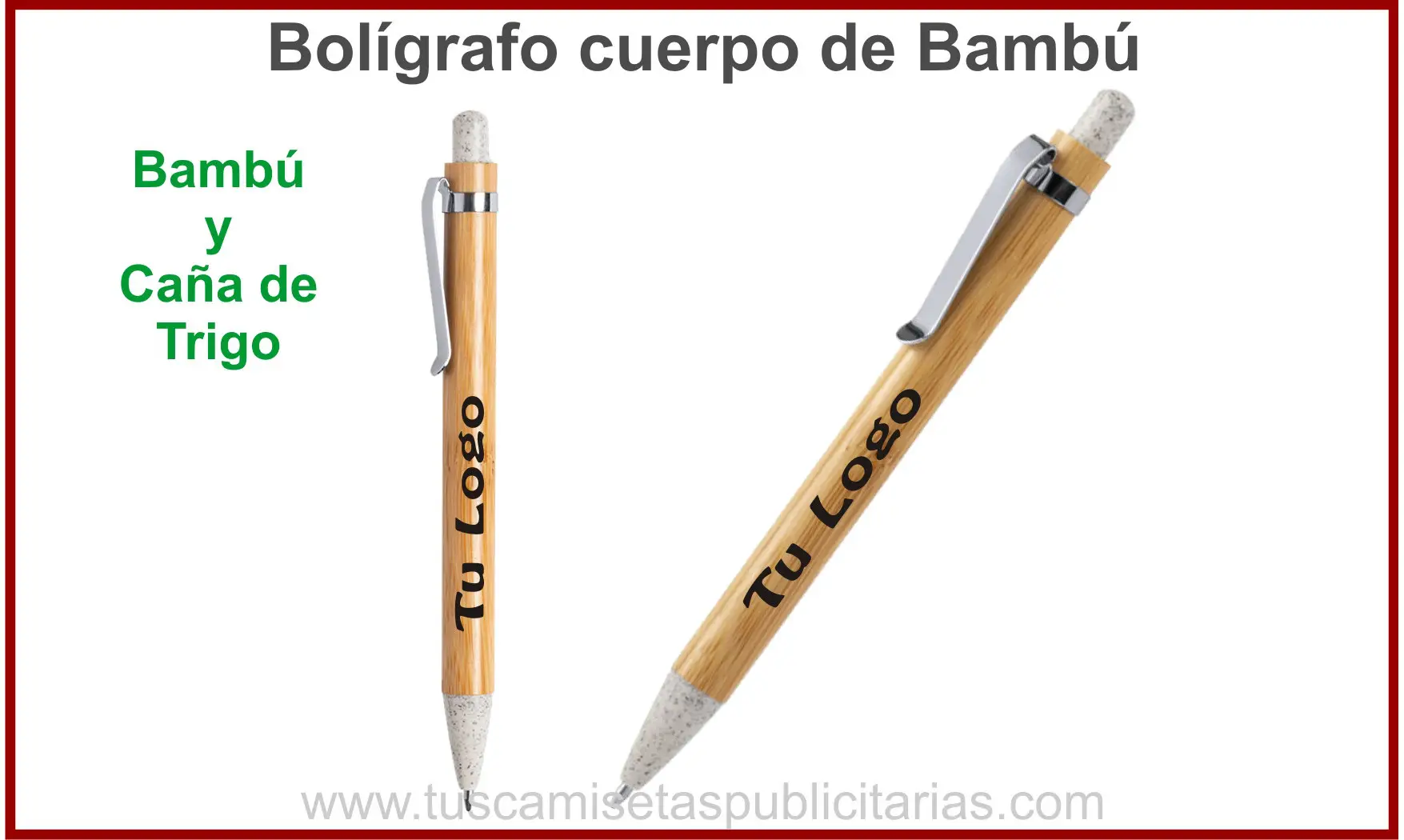 Bolígrafo Bambú Personalizado