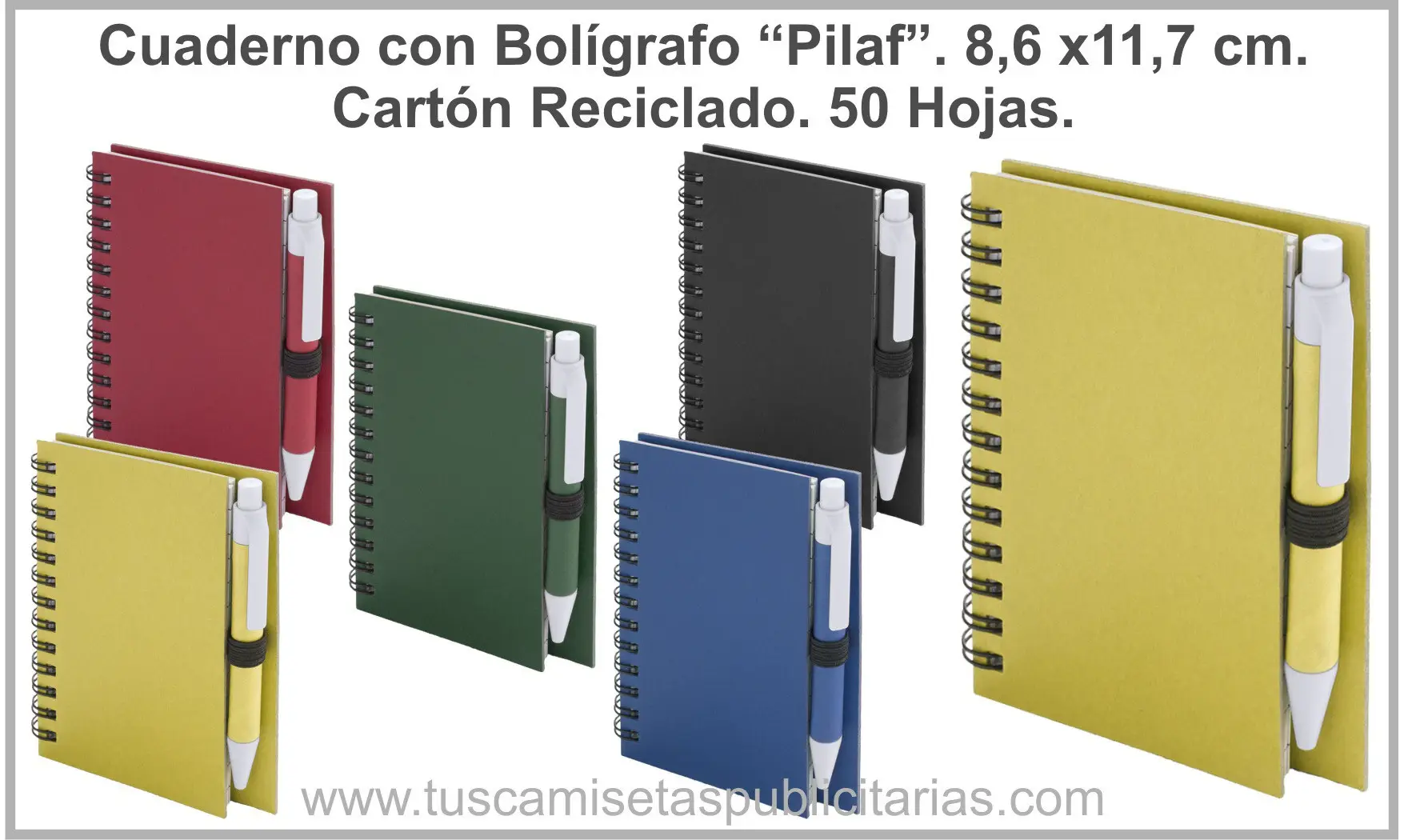 Cuaderno Cartón Reciclado 8 x 12 cm.