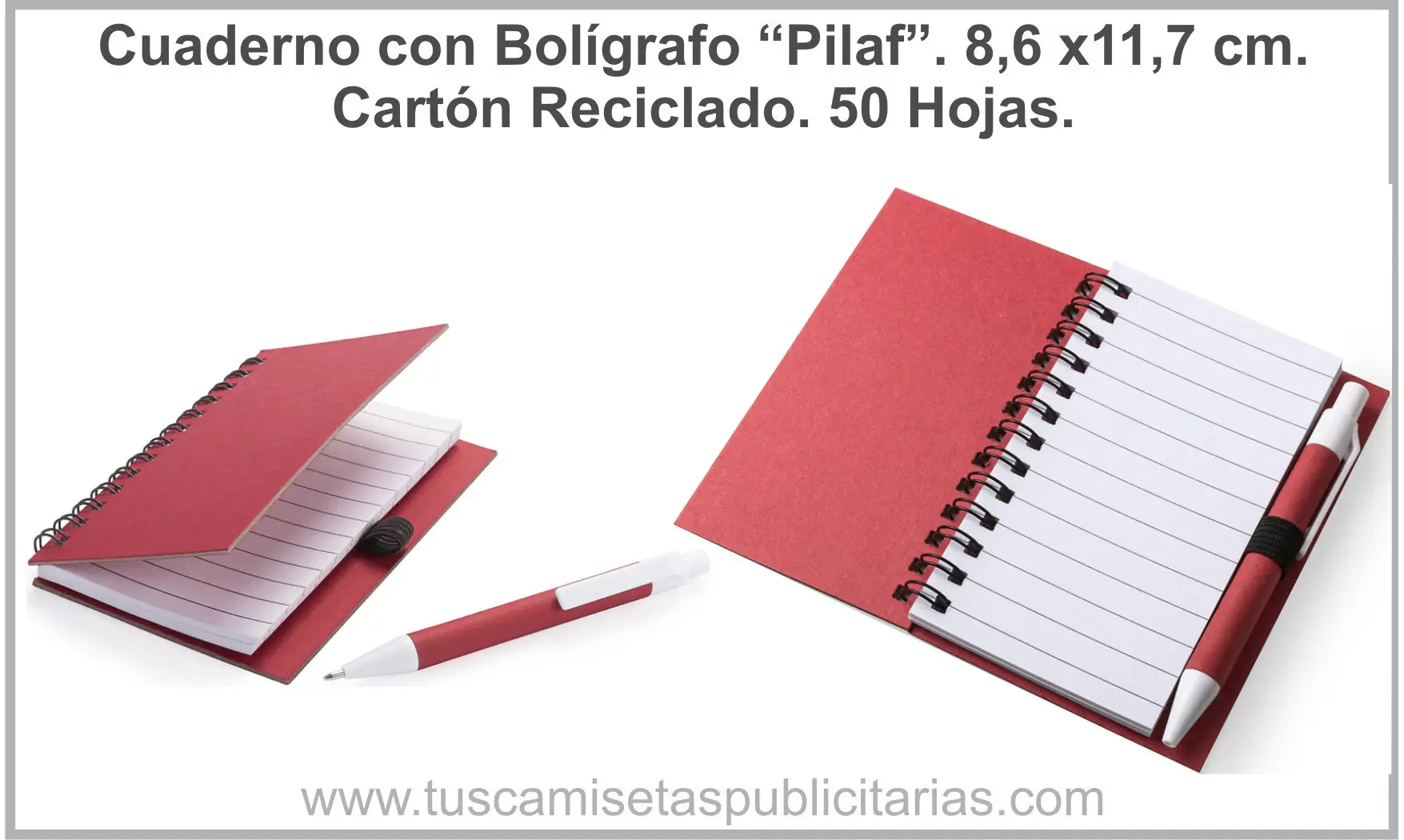 Cuaderno Cartón Reciclado 8 x 12 cm.
