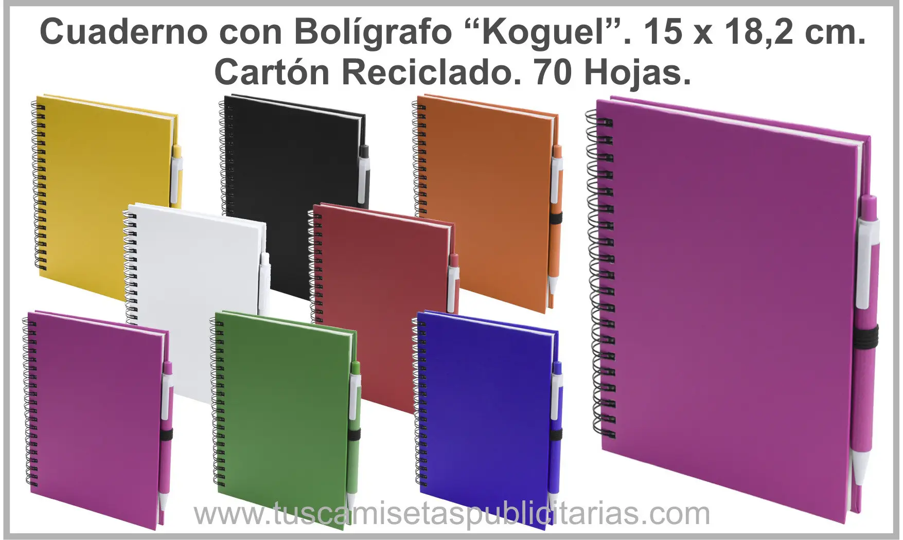Cuaderno Cartón Reciclado 15 x 18 cm.