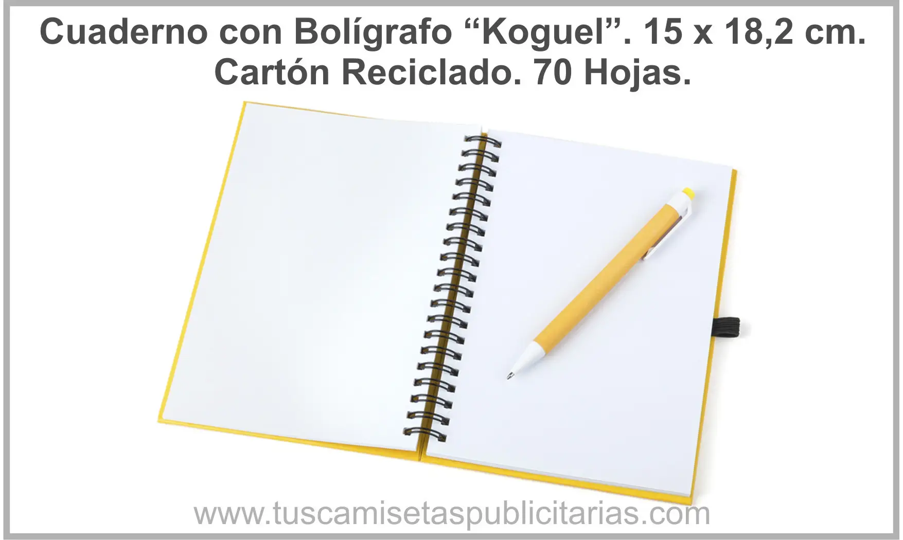 Cuaderno Cartón Reciclado 15 x 18 cm.