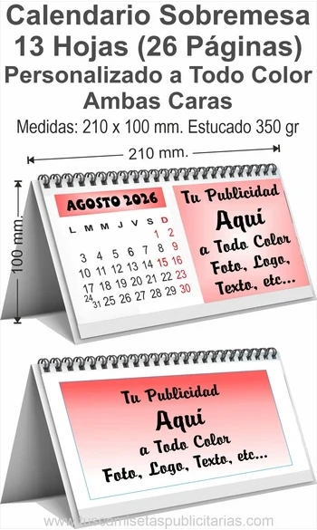 Calendario Sobremesa 13 H. Personalizado