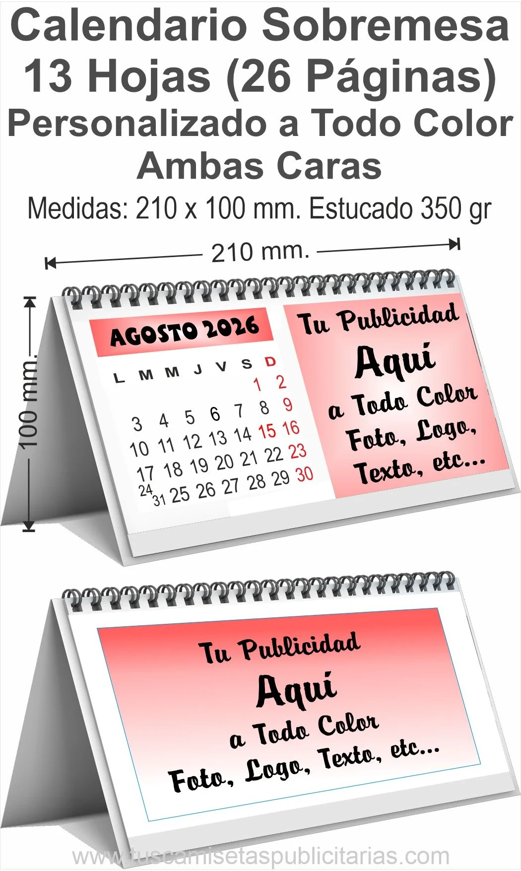Calendario Sobremesa 13 H. Personalizado