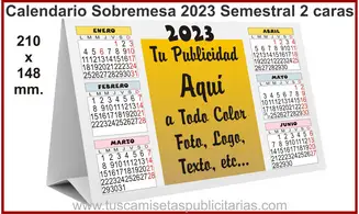 Calendario Sobremesa Semestral 210 mm.