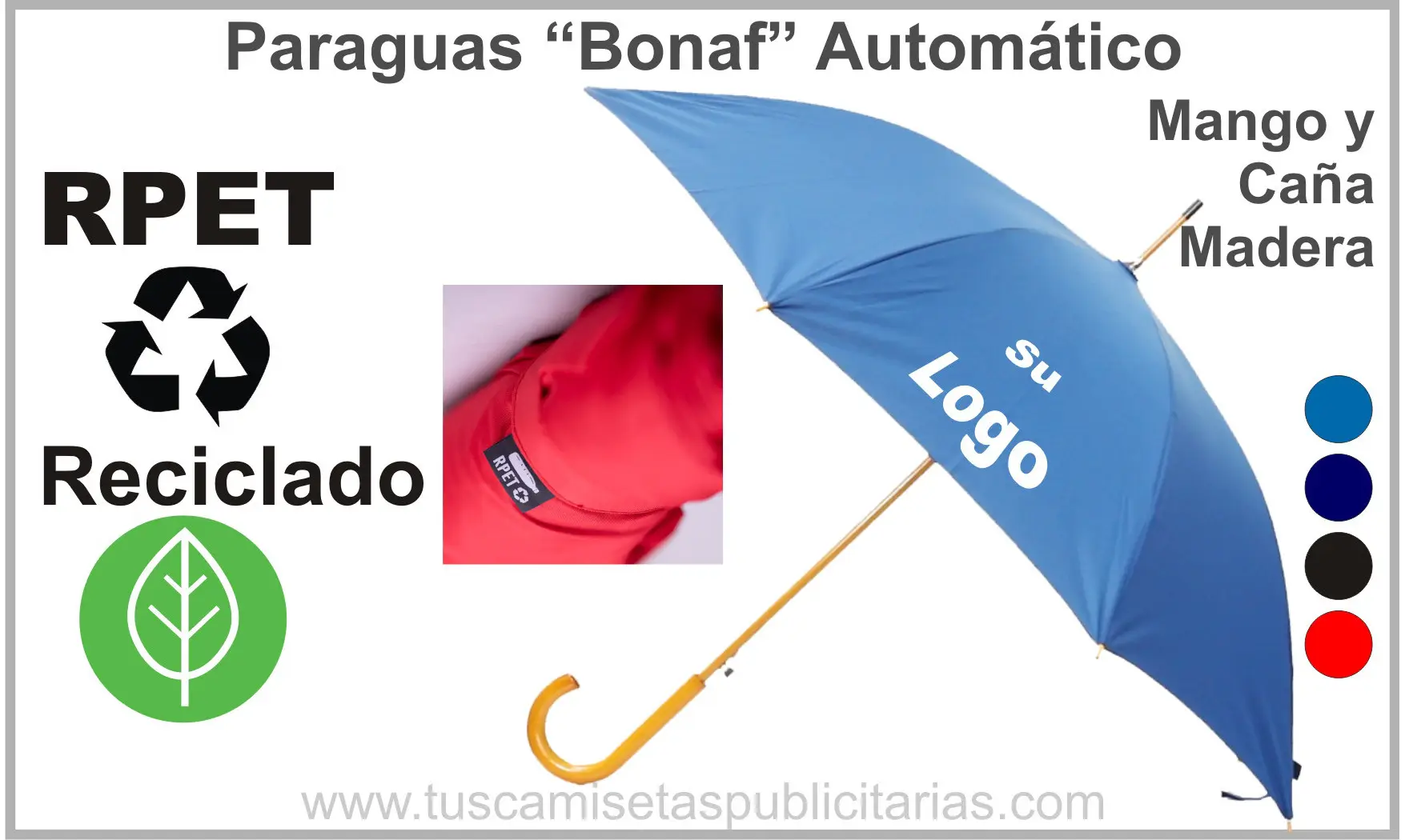 Paraguas RPET Reciclado, Personalizado