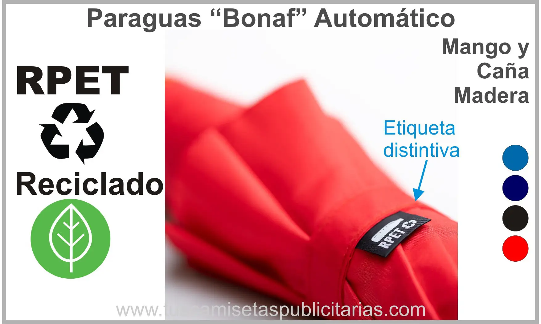 Paraguas RPET Reciclado, Personalizado
