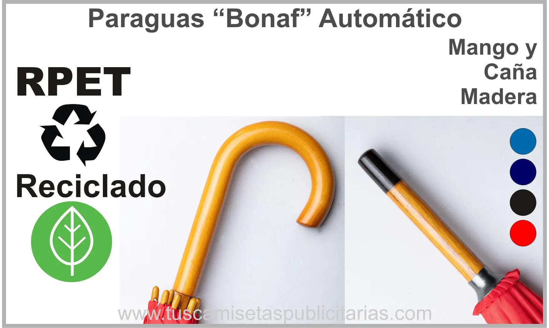 Paraguas RPET Reciclado, Personalizado