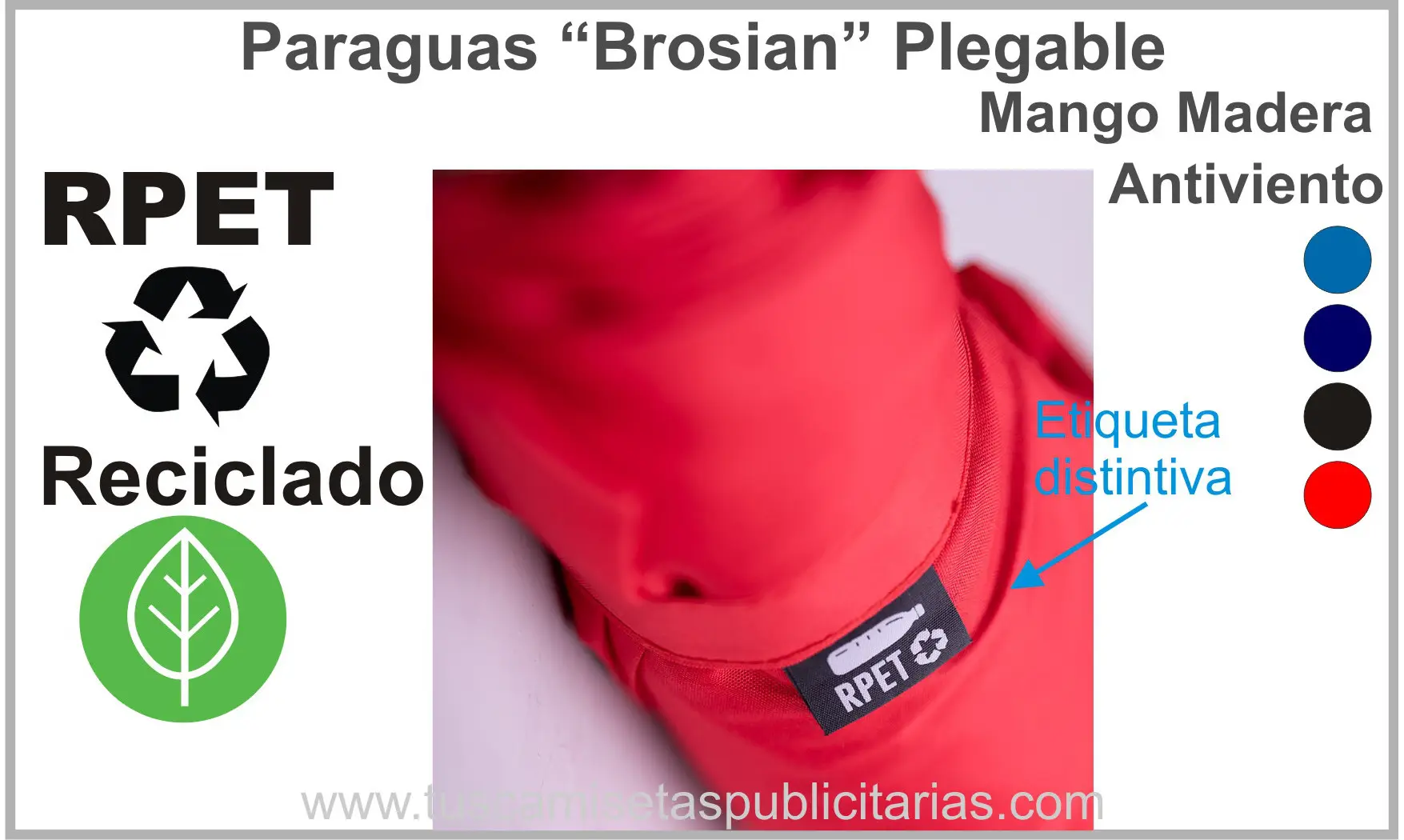 Paraguas RPET Reciclado, Publicitario