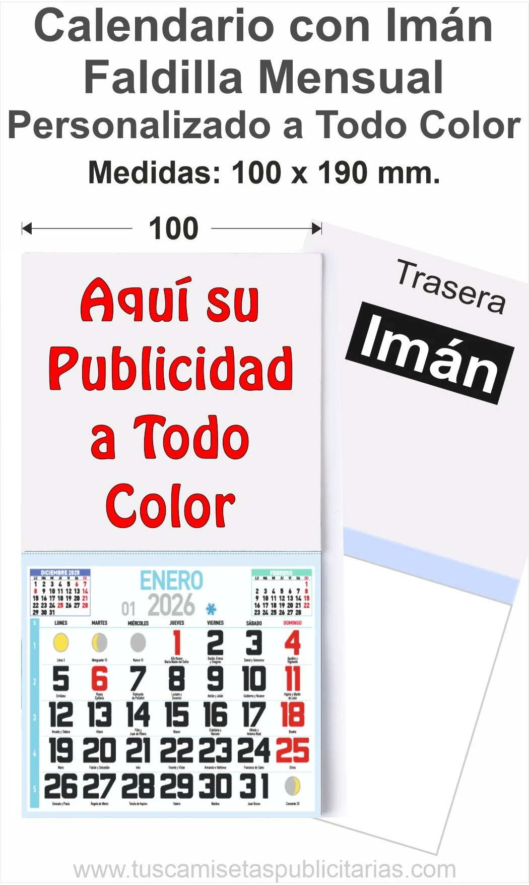 Calendario Imán Nevera Personalizado